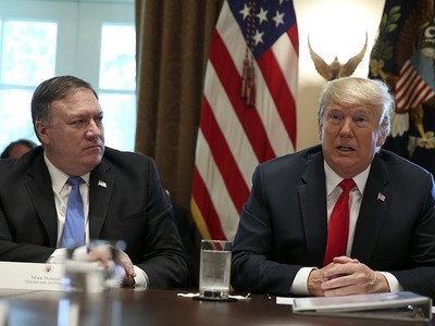 Ngoại trưởng Mỹ Mike Pompeo và Tổng thống Mỹ Donald Trump. Ảnh: Getty Images.