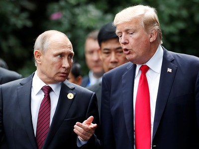 Tổng thống Nga Vladimir Putin và Tổng thống Mỹ Donald Trump. Ảnh: Reuters.