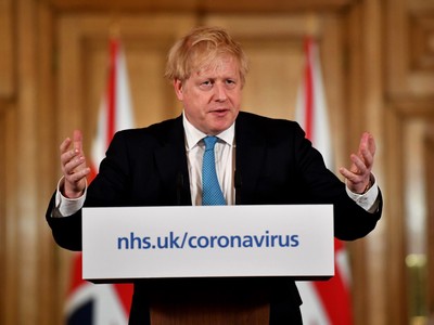 Thủ tướng Anh Boris Johnson hôm 19/3. ẢNh: The Sun.