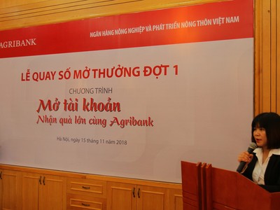 Tìm được chủ nhân đợt 1 chương trình khuyến mại “Mở tài khoản – Nhận quà lớn cùng Agribank”.