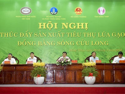 Hội nghị "Thúc đẩy sản xuất tiêu thụ lúa gạo Đồng bằng sông Cửu Long