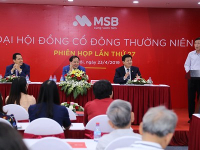 ĐHĐCĐ Ngân hàng Hàng hải (MSB): Đặt kế hoạch lãi 1.860 tỷ đồng, tăng vốn lên 12.750 tỷ đồng