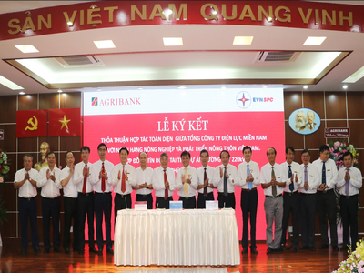 Agribank và Tổng Công ty Điện lực miền Nam ký kết thỏa thuận hợp tác toàn diện