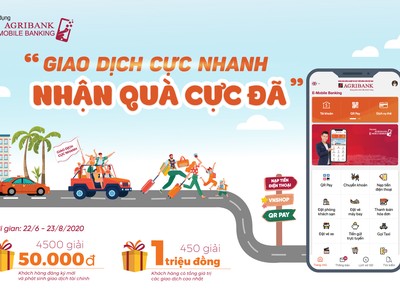 Cùng ứng dụng Agribank E-Mobile Banking nhận quà cực đã