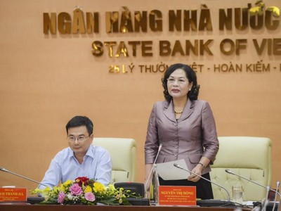 Thống đốc Ngân hàng Nhà nước Việt Nam phát biểu tại buổi họp