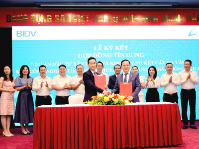 Đại diện lãnh đạo BIDV Hà Nội và Việt Phát Group ký kết Hợp đồng