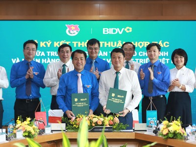 Đại diện Lãnh đạo Trung ương Đoàn và BIDV ký kết thỏa thuận hợp tác giai đoạn 2023-2025