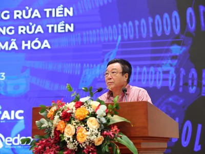 Ông Nguyễn Đoan Hùng, Phó Chủ tịch Hiệp hội Blockchain Việt Nam phát biểu tại sự kiện