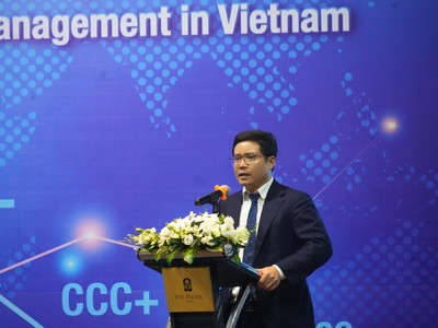 Ông Nguyễn Quang Thuân, Tổng giám đốc, FiinRatings phát biểu tại sự kiện