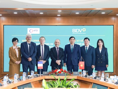 Đại diện Lãnh đạo BIDV và Cơ quan Phát triển Pháp (AFD) tại buổi làm việc