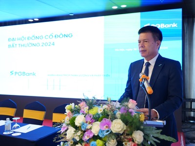 Ông Phạm Mạnh Thắng, Chủ tịch HĐQT PGBank phát biểu tại ĐHĐCĐ bất thường 2024