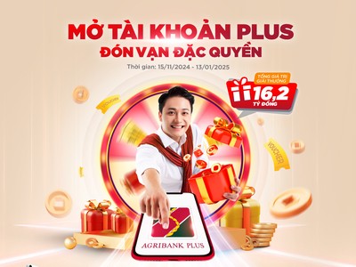 Cơ hội "rinh" iPhone 16 khi mở tài khoản Plus trên Agribank Plus 