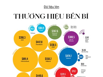 Vietcombank có giá trị thương hiệu lớn nhất Việt Nam năm 2024, quy mô đạt 891,4 triệu USD. Nguồn: Forbes Việt Nam
