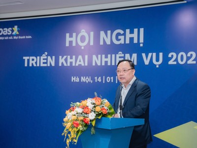 Vụ Trưởng Vụ Thanh toán NHNN Phạm Anh Tuấn phát biểu chỉ đạo tại hội nghị
