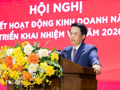 Ông Phạm Tiến Dũng - Ủy viên Ban Thường vụ Đảng ủy, Phó Thống đốc Ngân hàng Nhà nước dự và phát biểu chỉ đạo Hội nghị