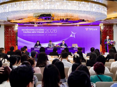 ĐHĐCĐ TPBank (TPB) 2026: Đặt mục tiêu "lãi vạn tỷ”, cổ tức dự kiến 20%