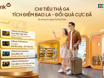 LPBank nâng cấp đồng thời bốn dòng thẻ tín dụng quốc tế gồm LPBank Visa Platinum, LPBank Visa Standard, LPBank JCB Platinum và LPBank JCB Standard