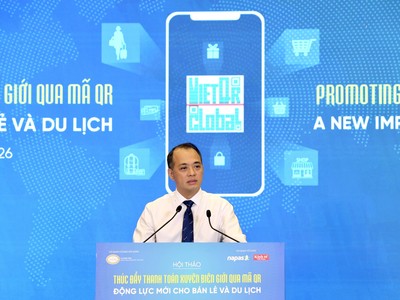 Ông Nguyễn Đăng Hùng, Phó Tổng giám đốc NAPAS chia sẻ tại Hội thảo