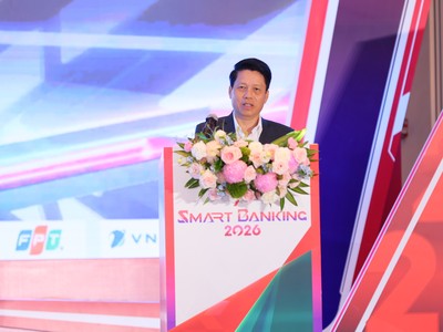 Ông Phạm Tiến Dũng, Phó Thống đốc Ngân hàng Nhà nước phát biểu tại Sự kiện