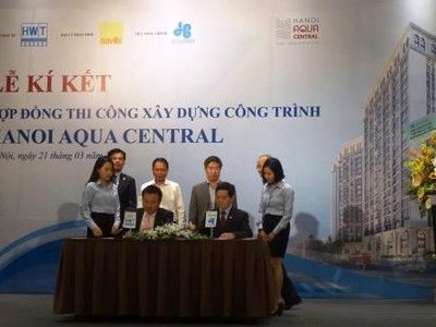 Cty Hòa Bình mới đây được bổ nhiệm là đơn vị xây dựng chính thức cho Dự án Hanoi Aqua Central