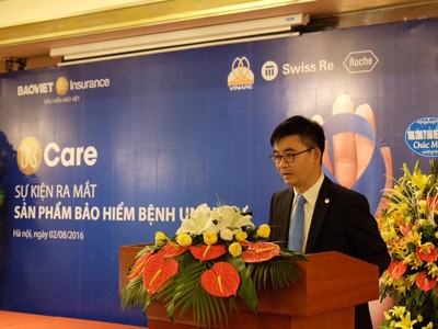 Ông Nguyễn Quang Hưng - Phó Tổng Giám đốc Bảo hiểm Bảo Việt phát biểu tại sự kiện ra mắt sản phẩm K-Care 