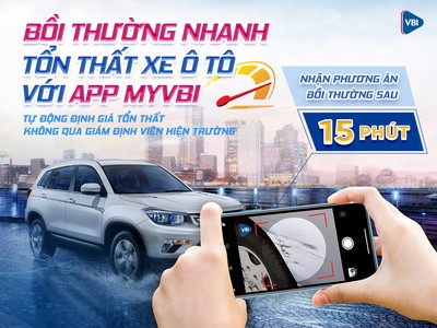 Chụp ảnh khai báo bồi thường xe ô tô siêu tiện lợi với APP MY VBI


