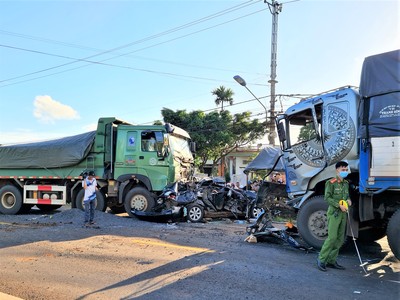 Hiện trường vụ tai nạn chiều ngày 12/8/2023 (Ảnh: Bảo hiểm BSH)