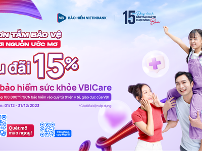 Giảm tới 15% phí Bảo hiểm sức khỏe VBICare 
