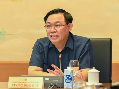 Chủ tịch Quốc hội Vương Đình Huệ phát biểu tại tổ chiều 5/6