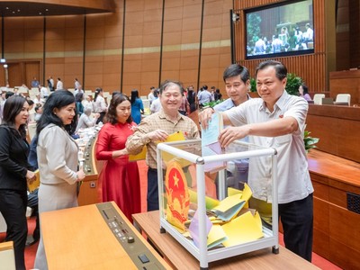 Chiều 25/10, Quốc hội bỏ phiếu thông qua danh sách 44 chức danh được lấy phiếu tín nhiệm tại Kỳ họp thứ 6 Quốc hội khoá XV.