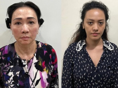 Bị can Trương Mỹ Lan và Trương Huệ Vân, Chủ tịch và Tổng giám đốc Tập đoàn Vạn Thịnh Phát (Ảnh: Bộ Công an)