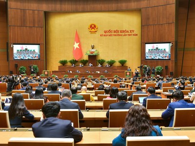 450/477 đại biểu Quốc hội ấn nút thông qua dự thảo Luật Các tổ chức tín dụng (sửa đổi)