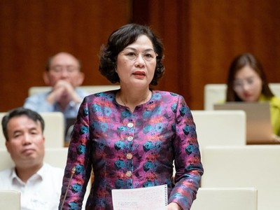 Thống đốc Ngân hàng Nhà nước Nguyễn Thị Hồng giải trình trước Quốc hội chiều 25/5