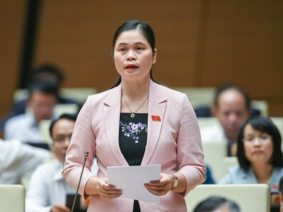 Đại biểu Ma Thị Thuý (Phó trưởng đoàn chuyên trách Đoàn ĐBQH tỉnh Tuyên Quang)