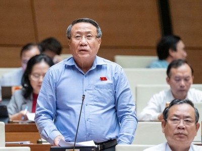 Đại biểu Hà Sỹ Đồng (đoàn Quảng Trị) phát biểu tại hội trường chiều 4/11