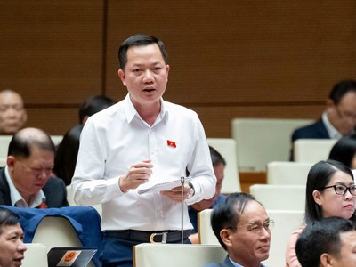 Đại biểu Trịnh Xuân An (đoàn Đồng Nai) phát biểu tại hội trường chiều 27/11