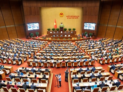 Kỳ họp thứ 10 Quốc hội khoá XV khai mạc sáng 20/10 tại Nhà Quốc hội, Hà Nội (Ảnh: quochoi.vn)