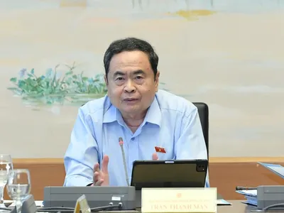 Chủ tịch Quốc hội Trần Thanh Mẫn phát biểu tại tổ Quốc hội sáng 21/10 (Ảnh: Phạm Thắng)