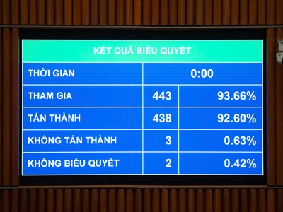 Quốc hội vừa thông qua Luật Thuế thu nhập cá nhân (sửa đổi) với 93,66% đại biểu tham gia biểu quyết tán thành