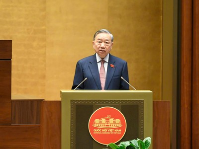 Tổng Bí thư Tô Lâm phát biểu chỉ đạo tại Kỳ họp thứ Nhất Quốc hội khóa XVI sáng 6/4 (Ảnh: Quốc hội)