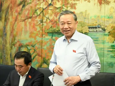 Tổng bí thư Tô Lâm phát biểu tại tổ Quốc hội chiều 8/4 về dự án Luật Thủ đô (sửa đổi) - Ảnh: Như Ý