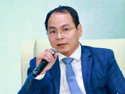 Ông Trần Anh Quý, Phó Vụ trưởng Vụ Tín dụng, Ngân hàng Nhà nước Việt Nam phát biểu tại Hội thảo của Báo Tài chính - Đầu tư sáng 14/10 (Ảnh: Chí Cường)