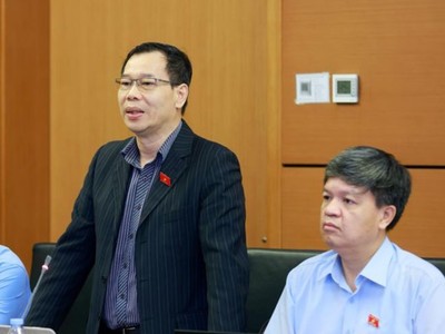 Đại biểu Quốc hội Đỗ Đức Hồng Hà (đoàn Hà Nội) thảo luận tổ sáng 23/10