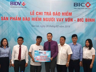 BIC chi trả bảo hiểm hơn 1 tỷ đồng cho khách hàng vay vốn bị ngạt khí CO tại Gia Lai