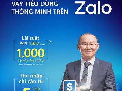 Ngân hàng Shinhan cho vay tiêu dùng trên Zalo, lãi suất chỉ từ 1,33%-2,4%