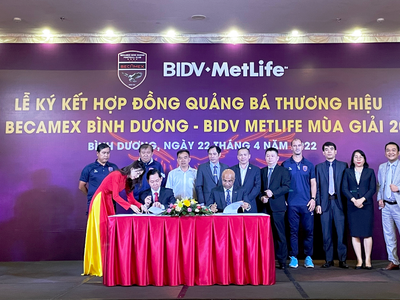 BIDV MetLife trở thành nhà tài trợ của Đội bóng Becamex Bình Dương kể từ mùa giải 2022