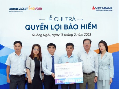 Mirae Asset Prévoir chi trả 107 triệu đồng quyền lợi bảo hiểm cho khách hàng tại Quảng Ngãi
