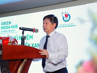 Ông Trần Trọng Dũng - Phó Chủ tịch Hội Nhà báo Việt Nam phát biểu tại sự kiện