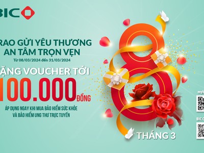 BIC tặng ưu đãi khi mua bảo hiểm sức khỏe và bảo hiểm ung thư trực tuyến