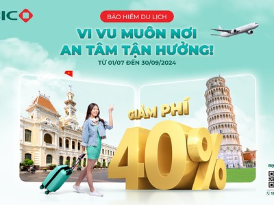 Ưu đãi 40% khi mua bảo hiểm du lịch tại BIC